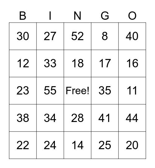 Area/Perimeter Bingo Card