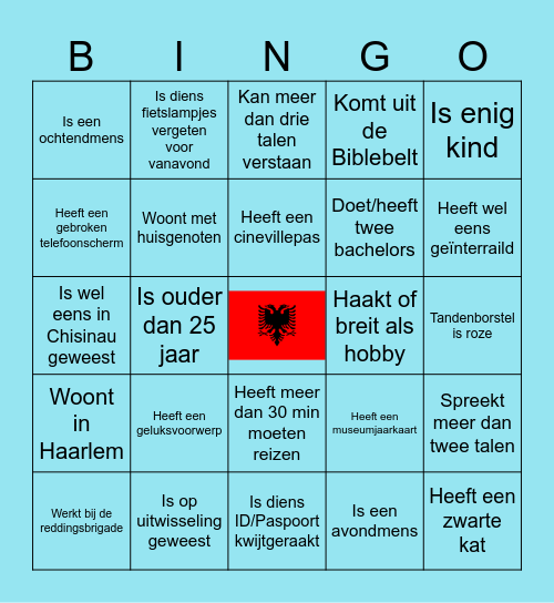 Wie is Wie Bingo Card