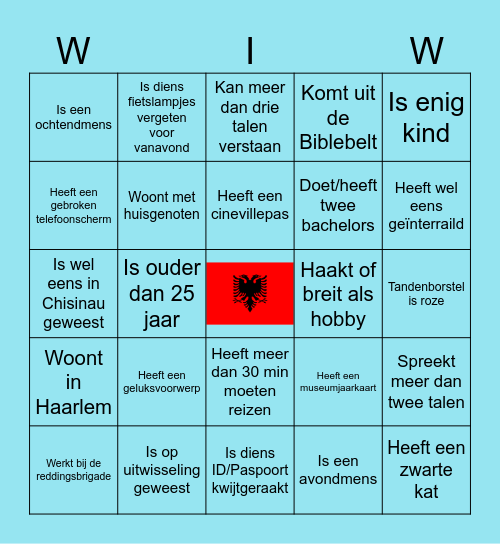 Wie is Wie Bingo Card