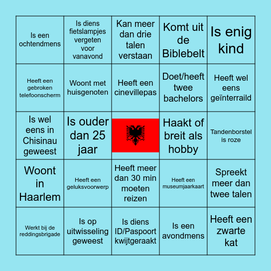 Wie is Wie Bingo Card