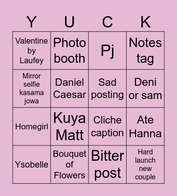 Valentines Stories Bingo Card