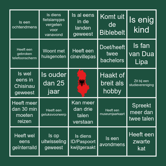 Grand Tour Bingo Card