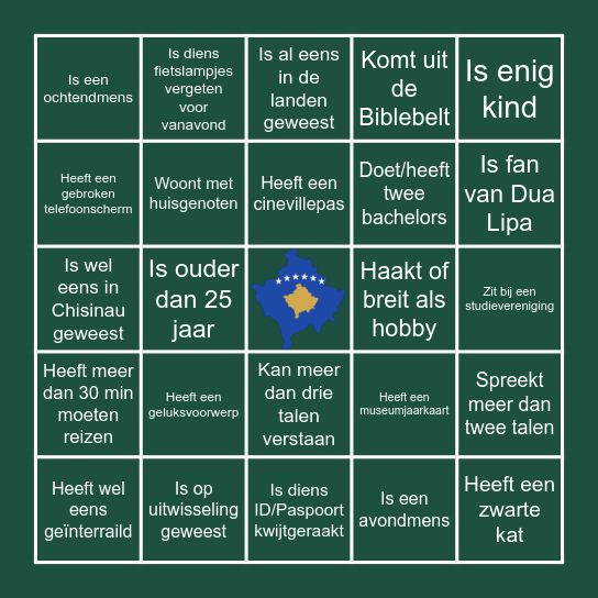 Grand Tour Bingo Card