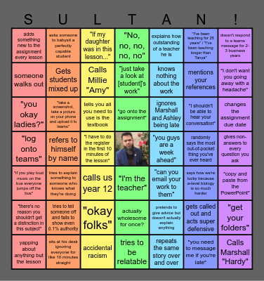 Sultan Ahmed Bingo Card