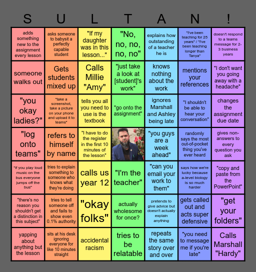 Sultan Ahmed Bingo Card