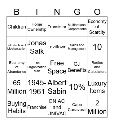 Chapter 22 Section 2 Bingo Card