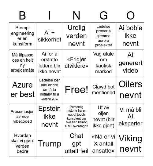 Bouvet one Bingo Card