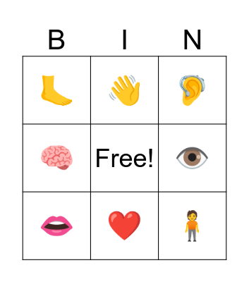 Whole Body Listening Bingo Card