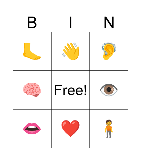 Whole Body Listening Bingo Card