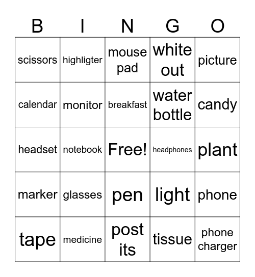 Patricia Bingo Card