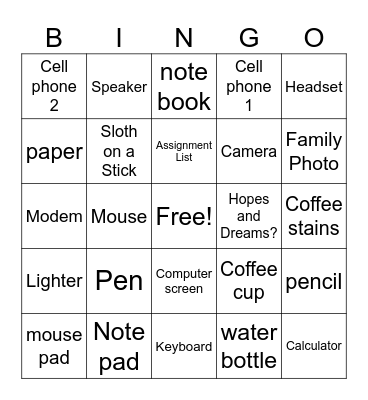 PAC Bingo Card
