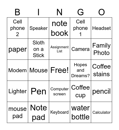 PAC Bingo Card