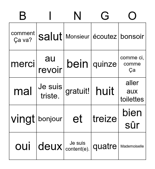 Jorel Bravo Bingo Card