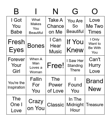 Love and Bingo is Air Bingo Card