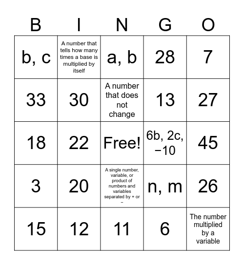 Bingo Card