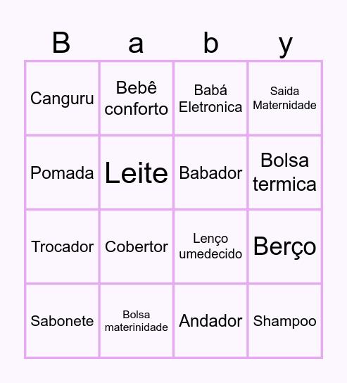Baby Bingo da Lauren Bingo Card