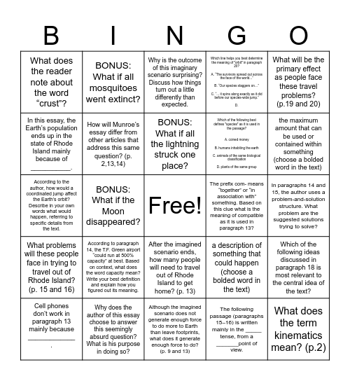 Everybody Jump! Bingo Card