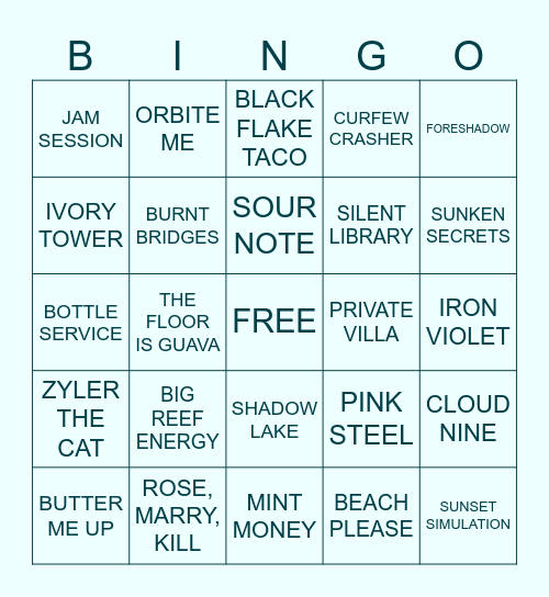 Holo Taco Retired Bingo Card