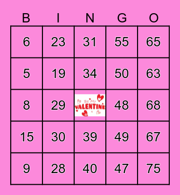 Valentine's Day Bingo Card