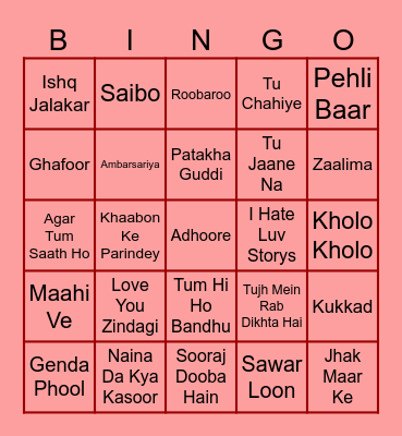 Valentine's Day Disco Bingo Card