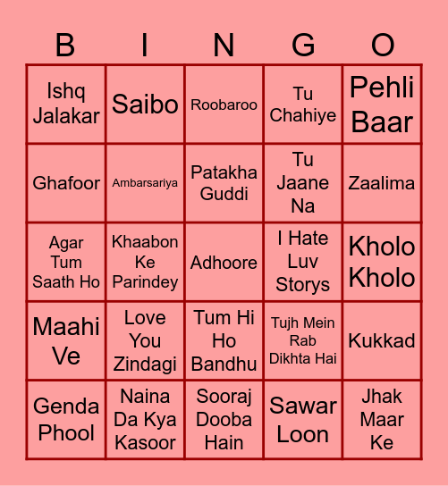 Valentine's Day Disco Bingo Card