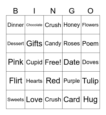 VALENTINE Bingo Card