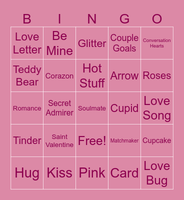 Valentines Bingo! Bingo Card