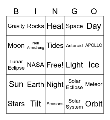 Science Bingo Card