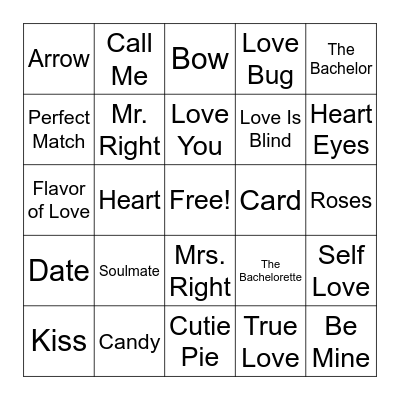 Valentine's Day Bingo Card