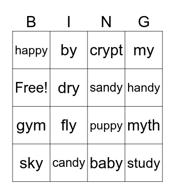 jobs of y BINGO Card