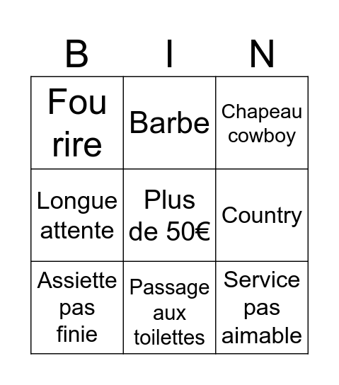 Oncle Scott Bingo Card