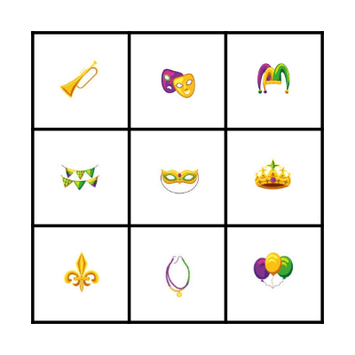 Mardi Gras BINGO Card