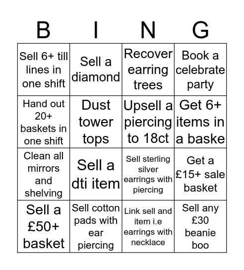 Sam Bingo Card