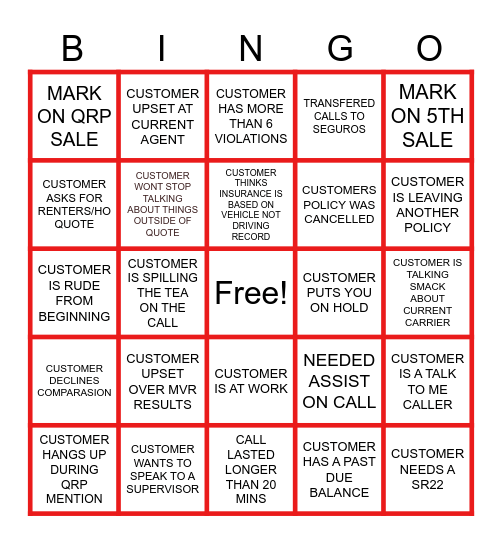 Flyday Bingo Card