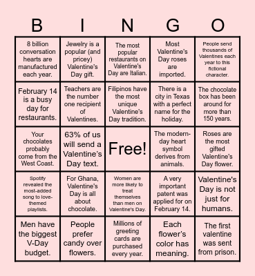 Valentine's Bingo Card