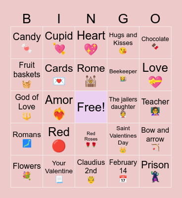 Valentine's Bingo Card