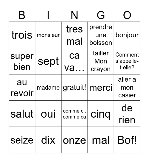 Kaisen Geiss Bingo Card