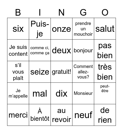 Jeffrey Joseph Bingo Card