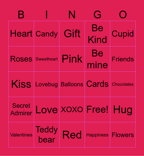 Valentine's DayGif Bingo Card