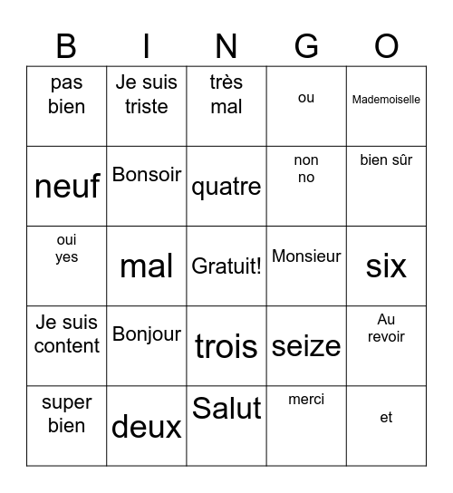Malia Fairclough Bingo Card