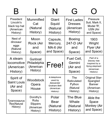 McHenry County Historical Society & Museum Bingo Card