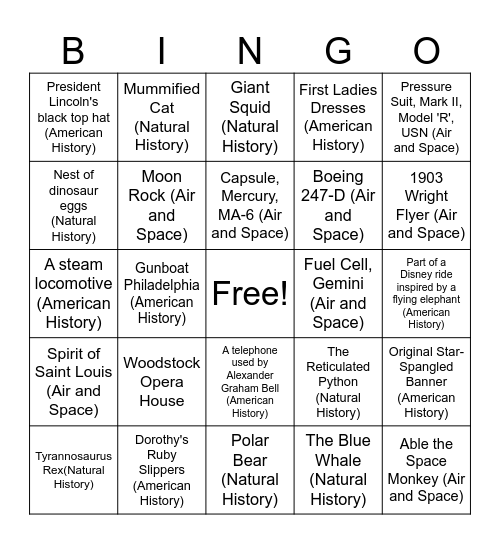 McHenry County Historical Society & Museum Bingo Card