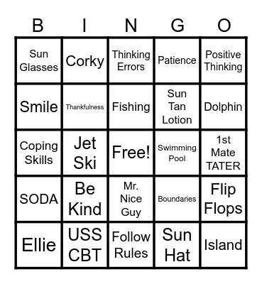 USS CBT Cruise Ship Bingo Card