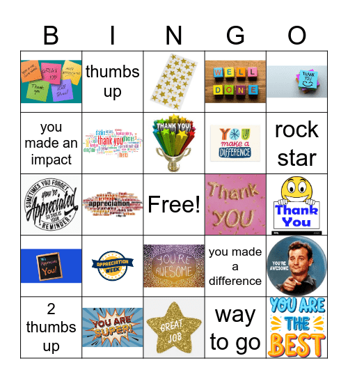 Employee Appreciation Week Bingo Card