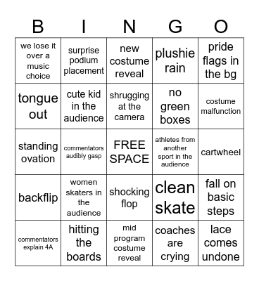 men's free 2026 winter olympics Bingo Card