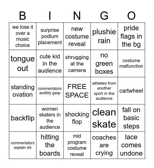 men's free 2026 winter olympics Bingo Card