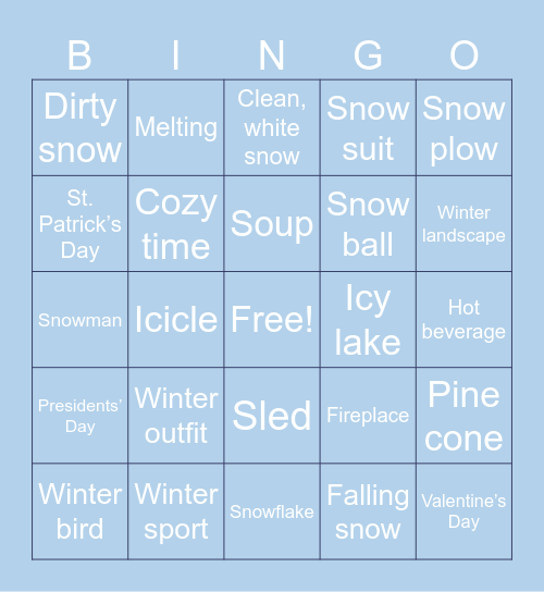 W I N T E R    F U N Bingo Card