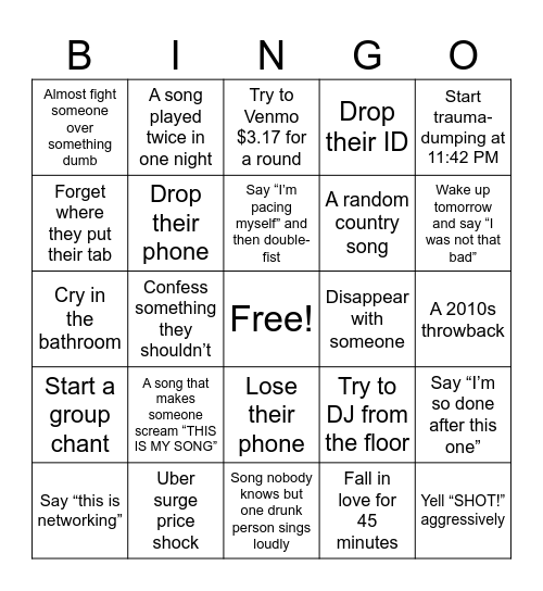 Stetson Barristers 2026 Bingo Card