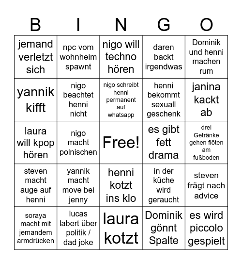 Diddi Bday Bingo Card