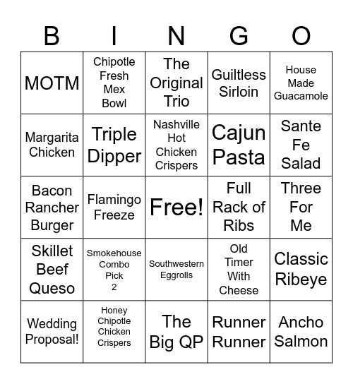 Myra's Bingo Card Bingo Card